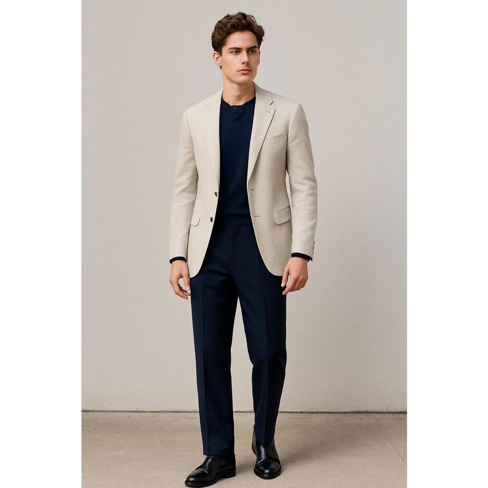 Knot Standard  Navy Trousers - 100 % Fine‎ Wool